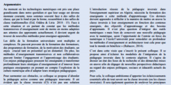 La pédagogie inversée à l'université : quels apports et enjeux pédagogico-didactiques à l’ère du numérique ? (2)